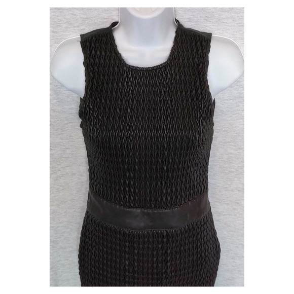 Zara Faux Leather Textured Sheath Dress - Picture 4 of 9